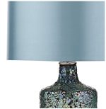 Guru Table Lamp Blue Mosaic Dual Source With Shade - Image 4