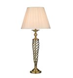 Siam Table Lamp Antique Brass With Shade