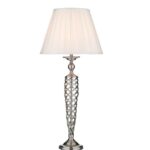Siam Table Lamp Satin Chrome With Shade