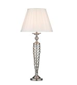 Siam Table Lamp Satin Chrome With Shade