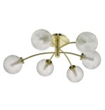 Avari 6lt Semi Flush Satin Brass  Clear Frosted Glass - Image 3