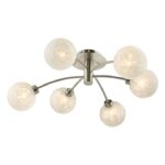 Avari 6lt Semi Flush Satin Nickel Frosted Glass