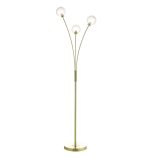 Avari 3lt Floor Lamp Satin Brass Glass