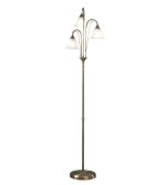 Boston 3lt Floor Lamp Antique Brass Opaque Glass