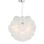 Bubbles 6lt Pendant Polished Chrome Frosted Glass