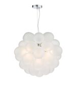 Bubbles 6lt Pendant Polished Chrome Frosted Glass