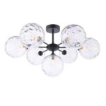 Cohen 7lt Semi Flush Matt Black Moulded Glass