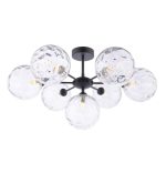 Cohen 7lt Semi Flush Matt Black Moulded Glass