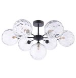 Cohen 7lt Semi Flush Matt Black Moulded Glass - Image 4