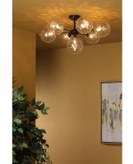 Cohen 7lt Semi Flush Matt Black Moulded Glass - Image 3