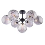 Cohen 7lt Semi Flush Matt Black Smoked Glass