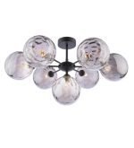 Cohen 7lt Semi Flush Matt Black Smoked Glass