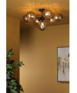 Cohen 7lt Semi Flush Matt Black Smoked Glass - Image 3