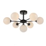 Cohen 7lt Semi Flush Matt Black Opal Glass