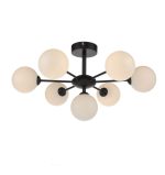 Cohen 7lt Semi Flush Matt Black Opal Glass