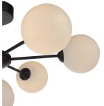 Cohen 7lt Semi Flush Matt Black Opal Glass - Image 3