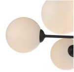 Cohen 7lt Semi Flush Matt Black Opal Glass - Image 4