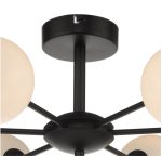 Cohen 7lt Semi Flush Matt Black Opal Glass - Image 5