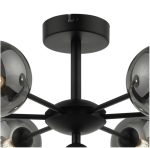 Cohen 7lt Semi Flush Matt Black Smoked Glass - Image 6
