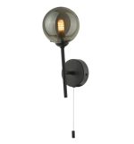 Cohen 1lt Wall Light Matt Black With Smoked Glass - Image 3