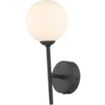 Cohen 1lt Wall Light Matt Black With Opal Glass