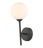 Cohen 1lt Wall Light Matt Black With Opal Glass