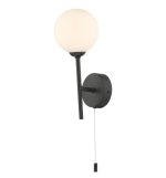 Cohen 1lt Wall Light Matt Black With Opal Glass - Image 3