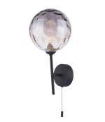 Cohen Wall Light Matt Black Smoked Glass