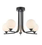 Cradle 5lt Semi Flush Matt Black Opal Glass