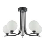 Cradle 5lt Semi Flush Matt Black Opal Glass - Image 3