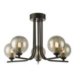Cradle 5lt Semi Flush Matt Black Smoked Glass