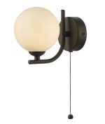 Cradle 1lt Wall Light Matt Black Opal Glas - Image 3