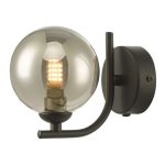 Cradle 1lt Wall Light Matt Black Smoked Glass