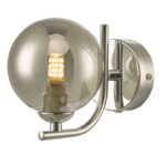 Cradle 1lt Wall Light Polished Chrome Smoked Glass