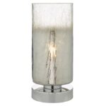 Deena Touch Table Lamp Polished Chrome Crackle Glass
