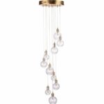 Dita 10lt Cluster Pendant Brass & Glass