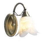 Doublet Wall Light Antique Brass Alabaster Glass