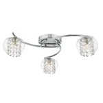Elma 3lt Semi Flush Polished Chrome Glass