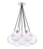 Elpis 7lt Cluster Pendant Polished Chrome Moulded Glass