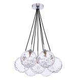 Elpis 7lt Cluster Pendant Polished Chrome Moulded Glass - Image 3