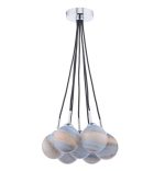 Elpis 7lt Cluster Pendant Polished Chrome Planet Style Glass - Image 3