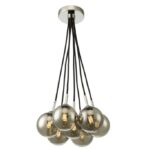 Elpis 7lt Cluster Pendant Polished Chrome Smoked Glass