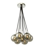 Elpis 7lt Cluster Pendant Polished Chrome Smoked Glass
