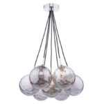 Elpis 7lt Cluster Pendant Polished Chrome Smoked Glass