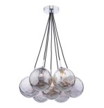 Elpis 7lt Cluster Pendant Polished Chrome Smoked Glass