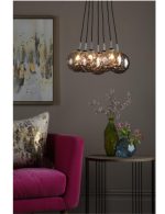Elpis 7lt Cluster Pendant Polished Chrome Smoked Glass - Image 4