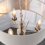 Highclere 3lt Pendant Brushed Chrome & Natural Shade - Image 6