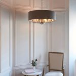 Highclere 6lt Pendant Polished Chrome & Charcoal Shades - Image 2