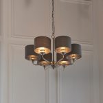 Highclere 6lt Pendant Polished Chrome & Charcoal Shades - Image 2