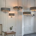 Highclere 6lt Pendant Polished Chrome & Charcoal Shades - Image 4